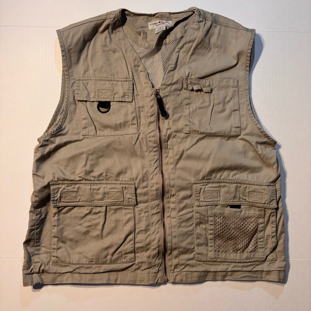 Vtg Faded Glory Safari Photography Hunting Fishing 90’s Utility Vest Size Large